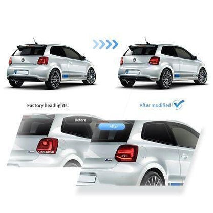 Stopuri cu LED pentru VW POLO (2009-2017) GTI / R look cu semnalizare dinamică - roșii