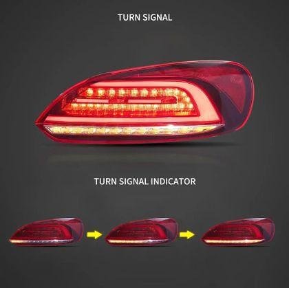 Stopuri LED pentru VW SCIROCCO (2009-2014) cu semnalizare dinamică - roșii