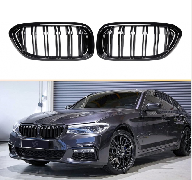 Двойни бъбреци За BMW 5 Series БМВ 5-та Серия G30 G31 G38 2017-2019г. 520i, 523i, 528i, 530i, 535i, 550i, 520d, 530d, 530e, 530eX, 530iX, 550iX (xDrive), 540dX черен гланц лак