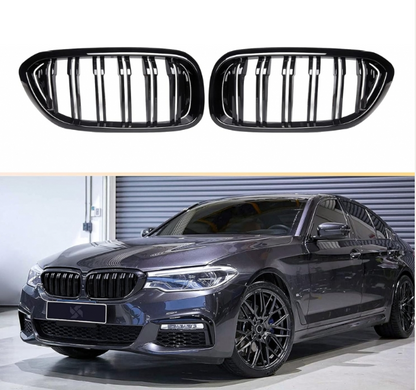 Двойни бъбреци За BMW 5 Series БМВ 5-та Серия G30 G31 G38 2017-2019г. 520i, 523i, 528i, 530i, 535i, 550i, 520d, 530d, 530e, 530eX, 530iX, 550iX (xDrive), 540dX черен гланц лак
