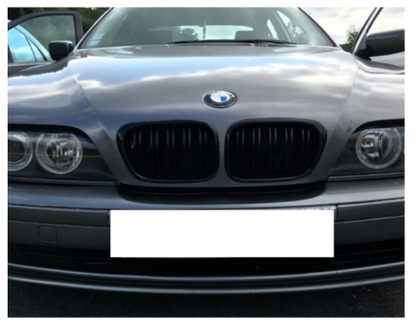 Grile rinichi duble pentru BMW E39 1995 - 2003. Negru Lucios