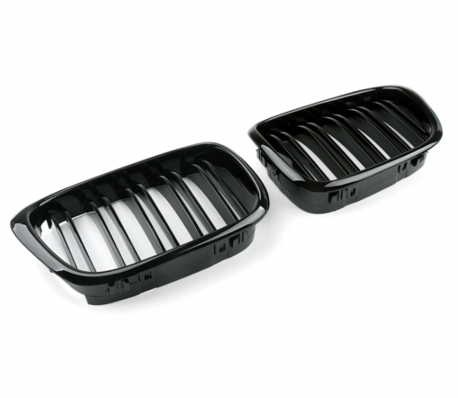 Grile rinichi duble pentru BMW E39 1995 - 2003. Negru Lucios
