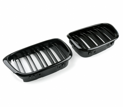 Grile rinichi duble pentru BMW E39 1995 - 2003. Negru Lucios