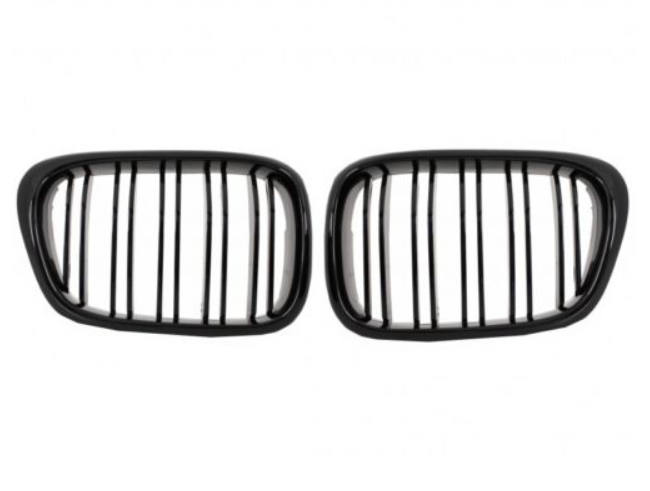 Grile rinichi duble pentru BMW E39 1995 - 2003. Negru Lucios