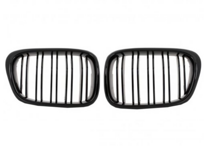 Grile rinichi duble pentru BMW E39 1995 - 2003. Negru Lucios