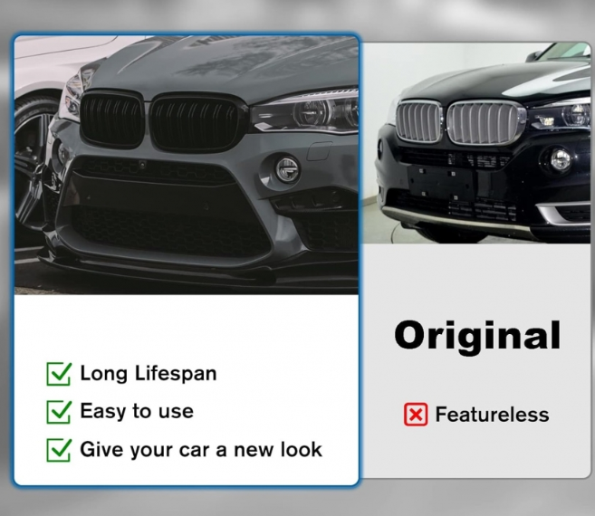 Двойни бъбреци за BMW X5 X6 F15 F85 F16 F86 от 2014+ черен гланц лак