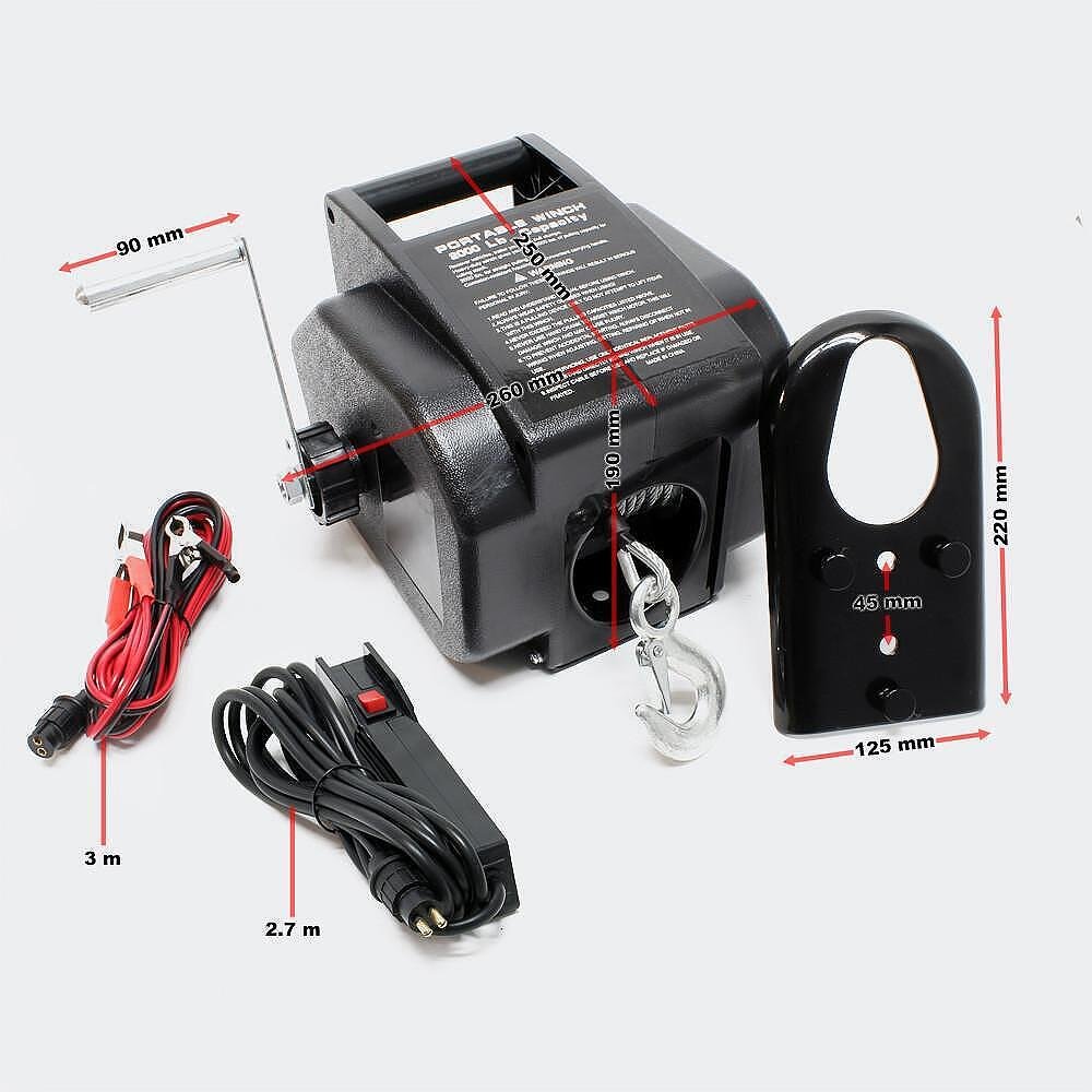 Лебедка 2000LBS, с дистанционно, 12V, до 910 кг