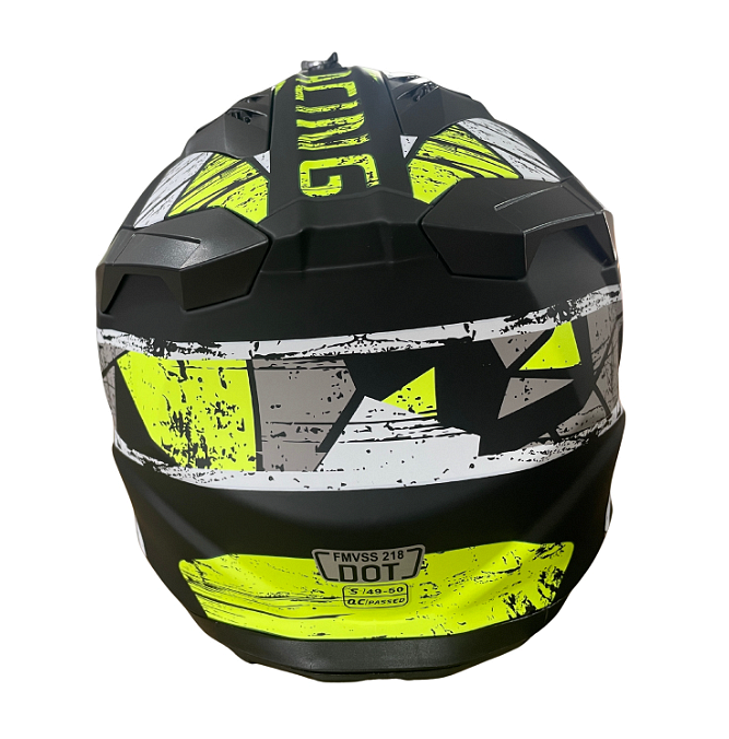 Casca enduro pentru copii, moto, ATV, bicicletă – mărime XS (47-48 cm) negru mat cu design galben neon