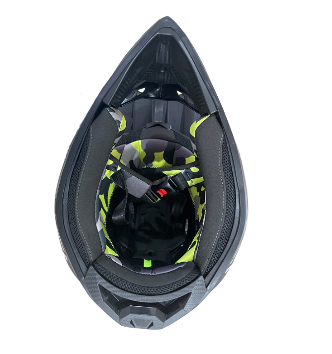 Casca enduro pentru copii, moto, ATV, bicicletă – mărime XS (47-48 cm) negru mat cu design galben neon