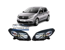 Фарове за  DACIA SANDERO - черна рамка 2011-13