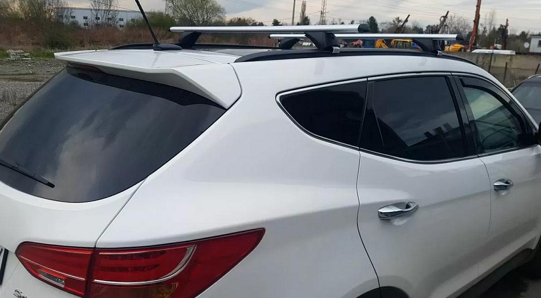 Напречни греди за багажник за кола - за вградени покривни релси без отвор - 120см, с ключ