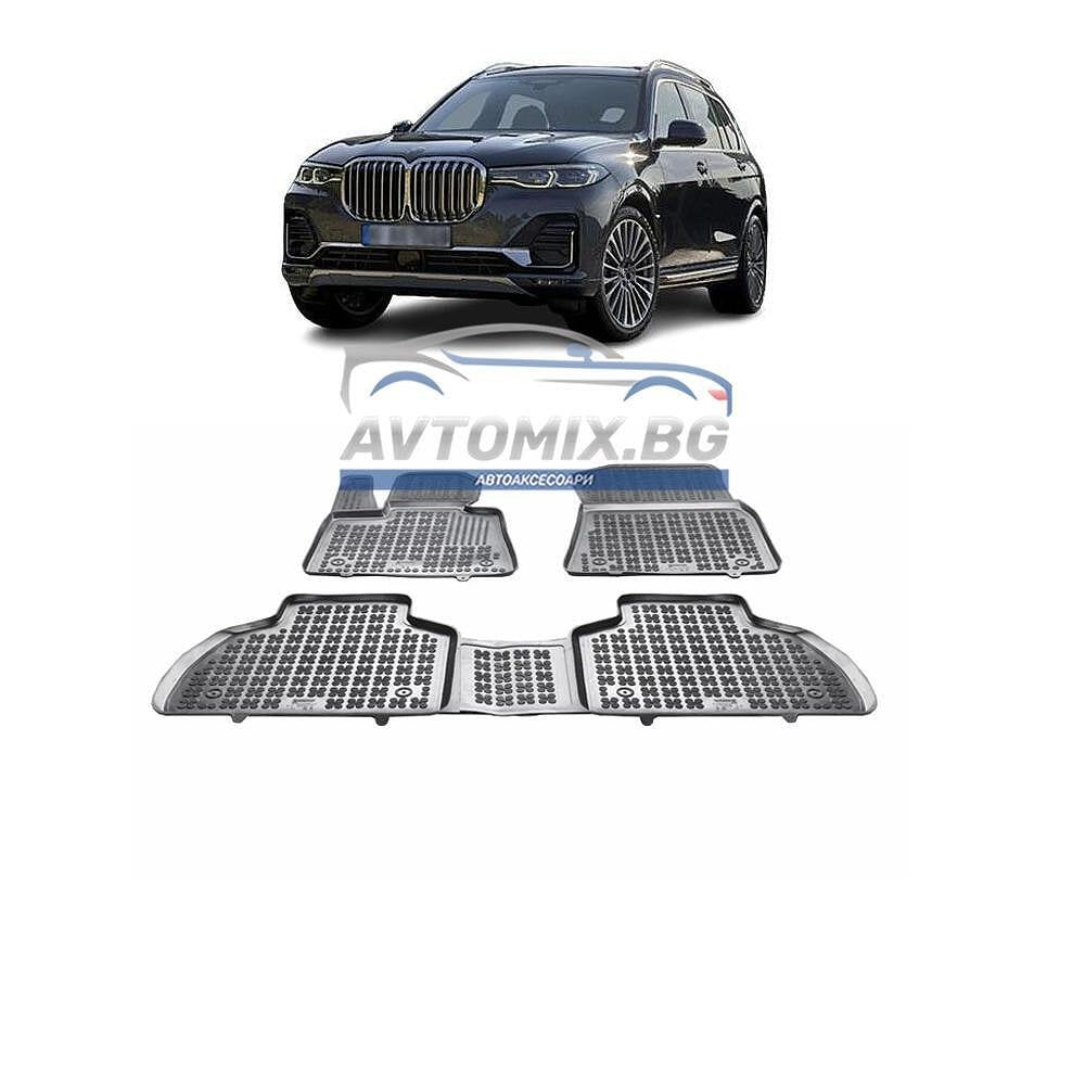 Rubber floor mats for BMW X7 from 2018 onwards, Rezaw Plast