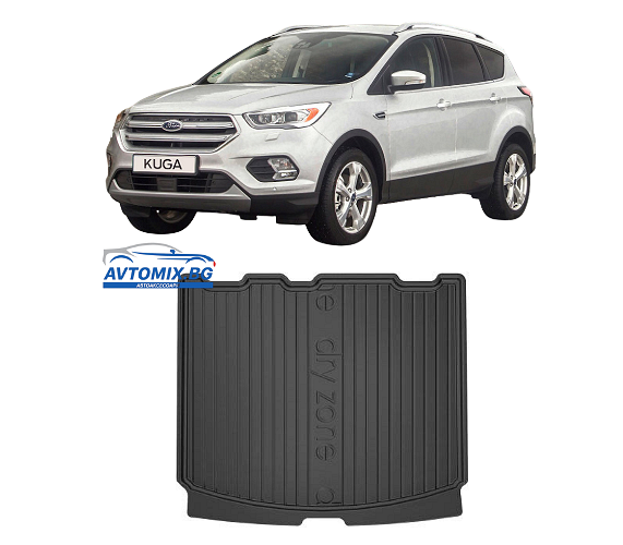 Гумена стелка за багажник Ford Kuga от 2013-2019г, DRY ZONE/със стандартна резервна гума