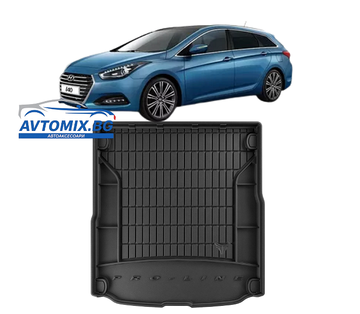 Гумена стелка за багажник Hyundai i40 от 2011-2019г., ProLine 3D / седан  без странични джобове
