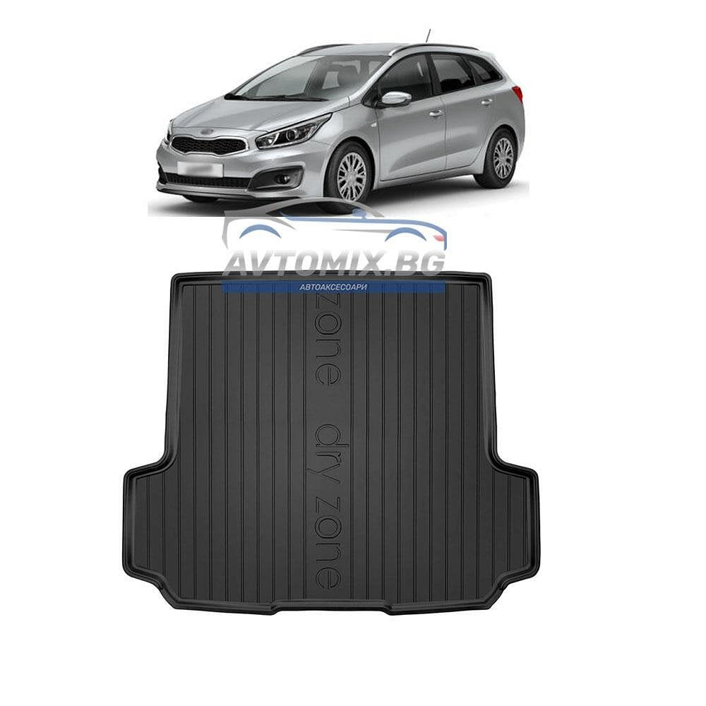 Rubber trunk mat Kia Ceed station wagon with side pockets, without speakers, from 2018 onwards, DRY ZONE