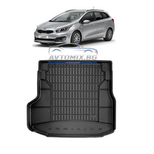 Rubber trunk mat Kia Ceed SW with left pocket, with subwoofer, after 2018, ProLine 3D