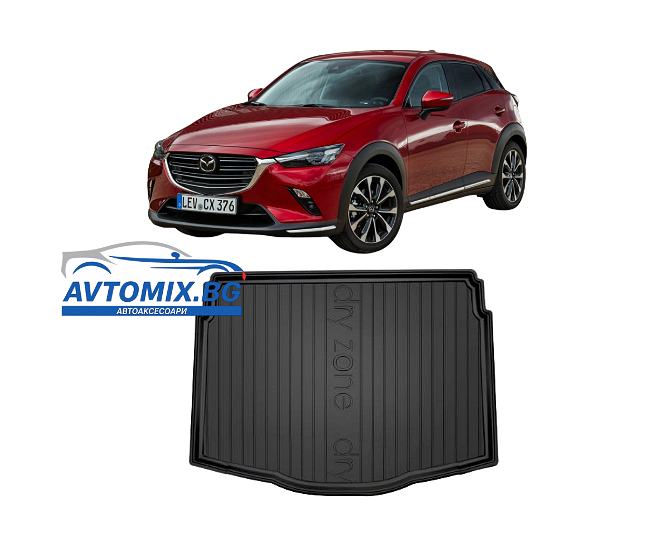 Covoraș de cauciuc pentru portbagaj Mazda CX-3 din 2014-2021, DRY ZONE / poziție inferioară a portbagajului