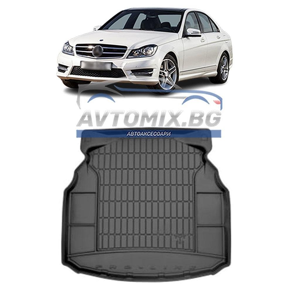 Гумена стелка за багажник Mercedes C class W204 седан 2007-2014 г., за горно/първо дъно багажник,  ProLine 3D