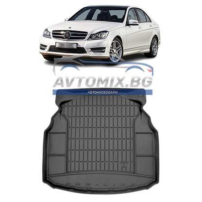 Гумена стелка за багажник Mercedes C class W204 седан 2007-2014 г., за горно/първо дъно багажник,  ProLine 3D