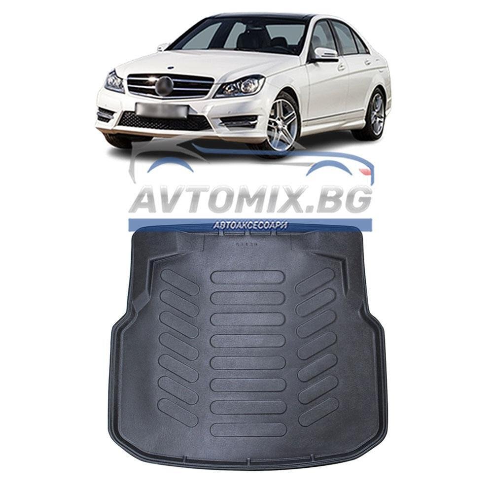 Гумена стелка за багажник Mercedes C class W204 седан 2007-2014 г., за горно/първо дъно багажник, RizLine