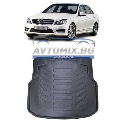 Гумена стелка за багажник Mercedes C class W204 седан 2007-2014 г., за горно/първо дъно багажник, RizLine