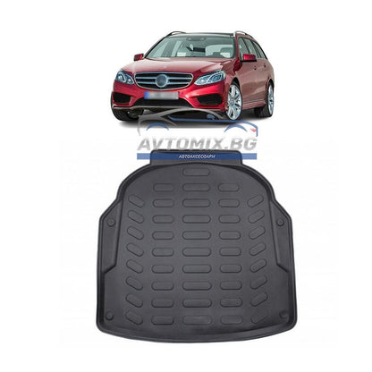 Rubber boot liner for Mercedes E class W212 Estate 2009-2016, upper/first level, with spare wheel, RizLine