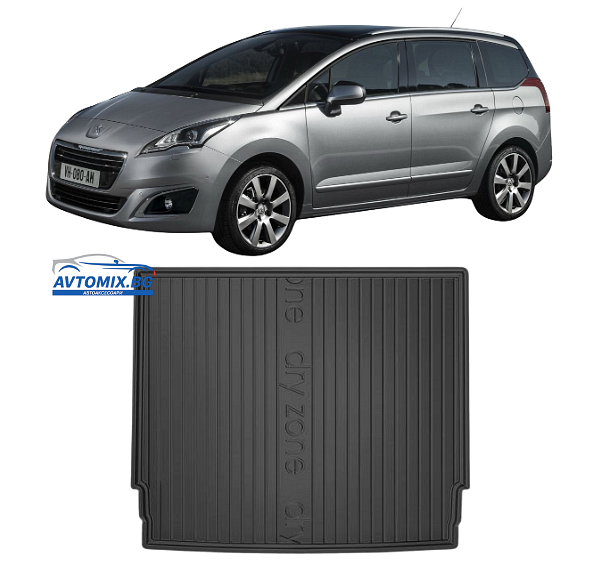 Rubber boot liner Peugeot 5008 Minivan 5-seater post-2017, DRY ZONE