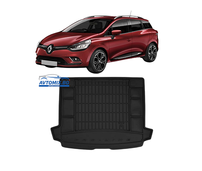 Гумена стелка за багажник Renault Clio  от 2012-2019г, ProLine 3D / Комби с резервна гума
