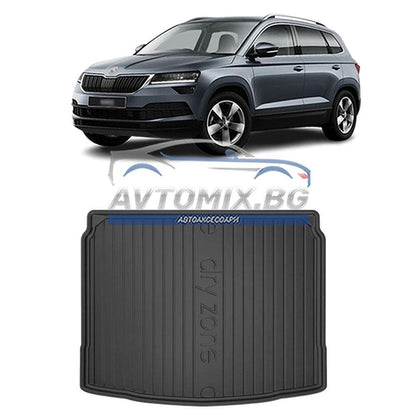 Гумена стелка за багажник Skoda Karoq след 2017 г., с възможност за махане на седалките, без странични джобове, DRY ZONE