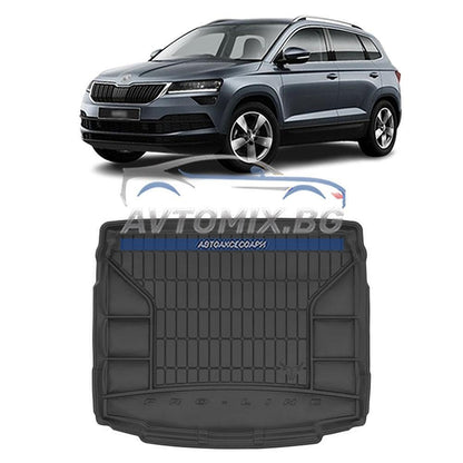 Гумена стелка за багажник Skoda Karoq след 2017 г., с възможност за махане на седалките, долно положение, без странични джобове, ProLine 3D