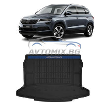 Covoraș de cauciuc pentru portbagaj Skoda Karoq după 2017, cu posibilitate de rabatare a scaunelor, poziție joasă, buzunare laterale, ProLine 3D