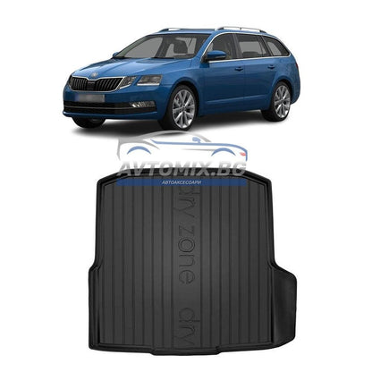 Гумена стелка за багажник Skoda Octavia 3 комби с джоб от дясната страна 2012-2019 г., DRY ZONE