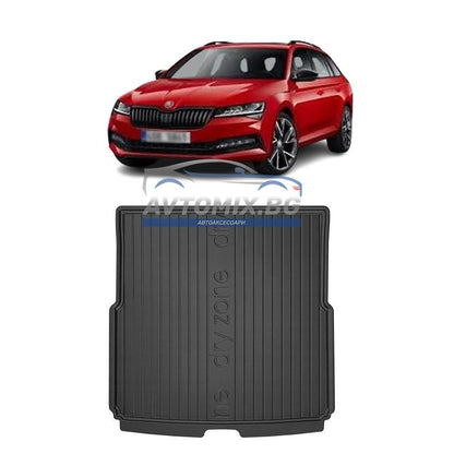 Гумена стелка за багажник Skoda Superb комби 2015-2023 г., за горно/първо дъно, DRY ZONE