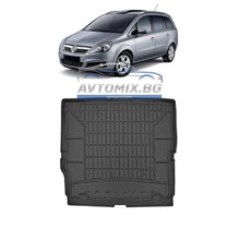 Rubber trunk mat for Opel Zafira A 7-seater, 1999-2005, with 3rd row seats raised, ProLine 3D