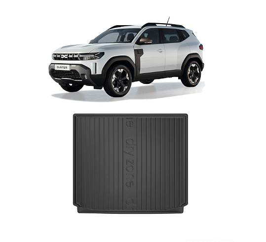 Гумена стелкa за багажник за Dacia Duster след 2024г., DRY ZONE / горно положение на багажника