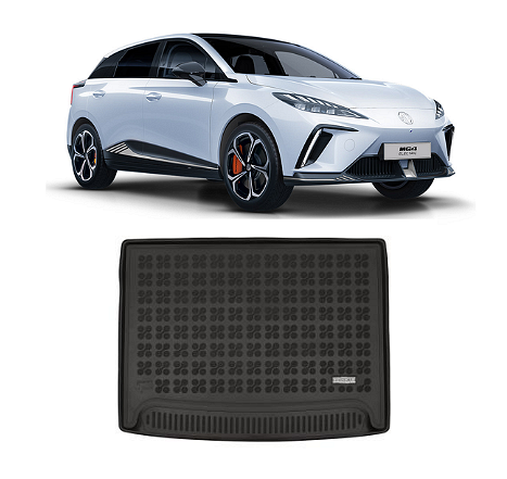 Гумена стелка за багажник за MG 4 XPower (2023+) version with adjustable trunk floor - upper position, 4x4 (AWD) - Rezaw Plast