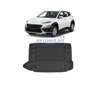 Гумена стелкa за багажник за Hyundai Kona 2017-2022 г., за горно/първо дъно, ProLine 3D