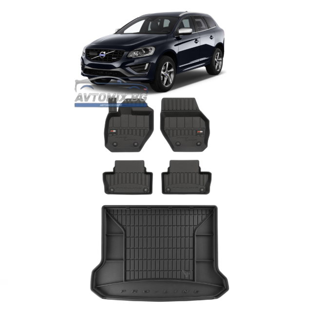 Гумени стелки комплект за Volvo XC60 от 2008-2017г., ProLine 3D