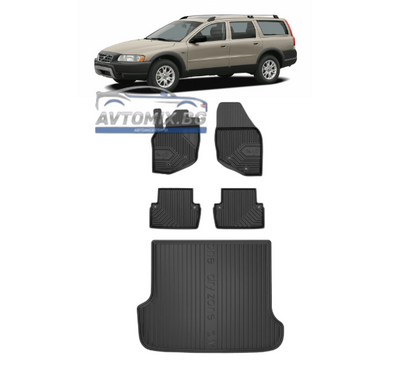 Rubber floor mats set for Volvo XC70 from 2000-2007, Model No.77