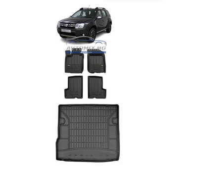 Гумени стелки комплекти за Dacia Duster 2010-2018 г, ProLine 3D