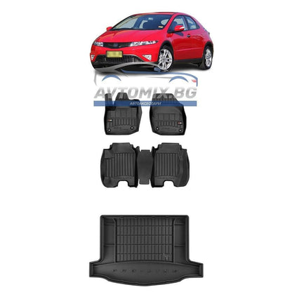 Гумени стелки комплекти за Honda Civic хечбек 2006-2011 г., горно/първо ниво, ProLine 3D