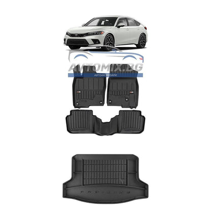 Rubber floor mats sets for Honda Civic hatchback after 2021, ProLine 3D