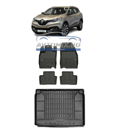 Rubber floor mats sets for Renault Kadjar after 2015, ProLine 3D