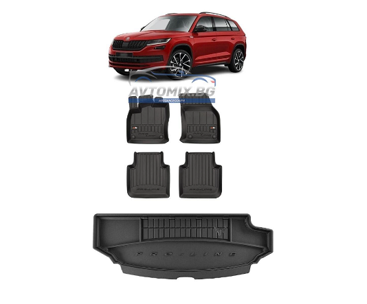 Гумени стелки комплекти за Skoda Kodiaq след 2016 г.., ProLine 3D