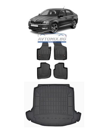 Rubber Floor Mat Sets for Skoda Rapid 2012-2022, ProLine 3D