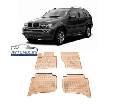 Covorașe de cauciuc pentru BMW X5 E53 (1999-2006) - tip tăviță - bej