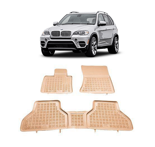 Гумени стелки за BMW X5 E70 (2007-2013) / X6 E71 (2008-2014) - тип леген бежови