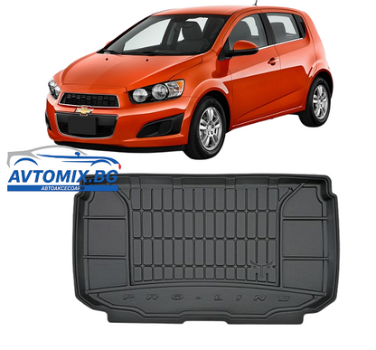Covorașe de cauciuc pentru Chevrolet Aveo din 2011-2016, ProLine 3D / haion, poziția superioară a portbagajului