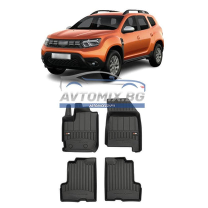 Гумени стелки зa Dacia Duster 2018-2024 г.,  ProLine 3D