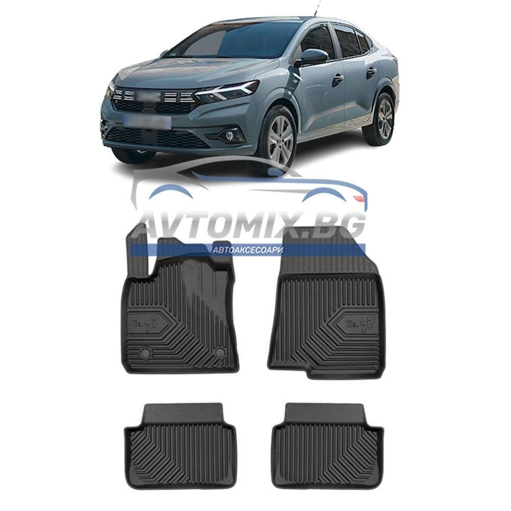 Rubber floor mats for Dacia Logan sedan after 2021, Model No. 77